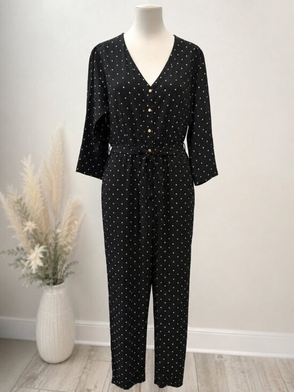 4 for $25 🖤 Polagram Black Polka Dot Jumpsuit | Size Large 🖤